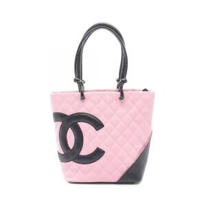 CHANEL Cambon Medium Tote Bag, Leather Handbag, Women's, Pink and Black